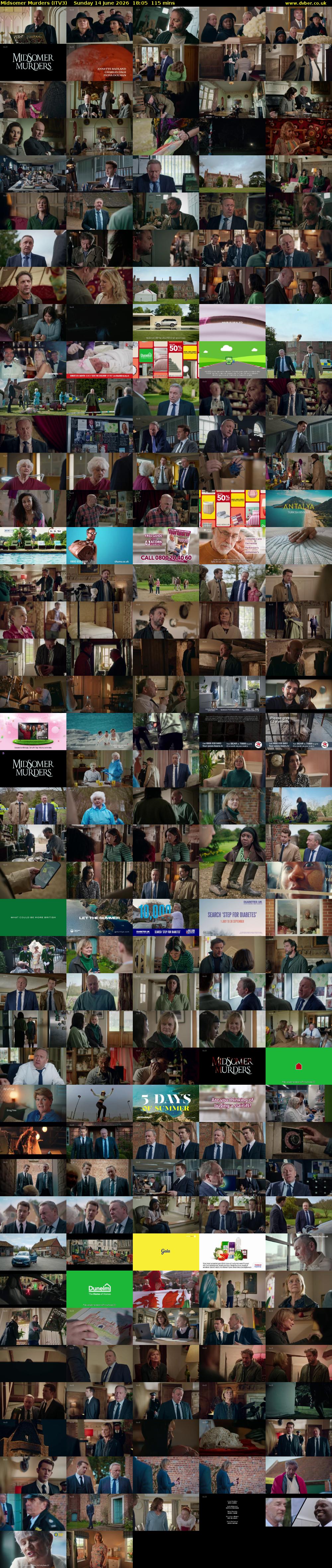 Midsomer Murders (ITV3) Sunday 14 June 2026 18:05 - 20:00