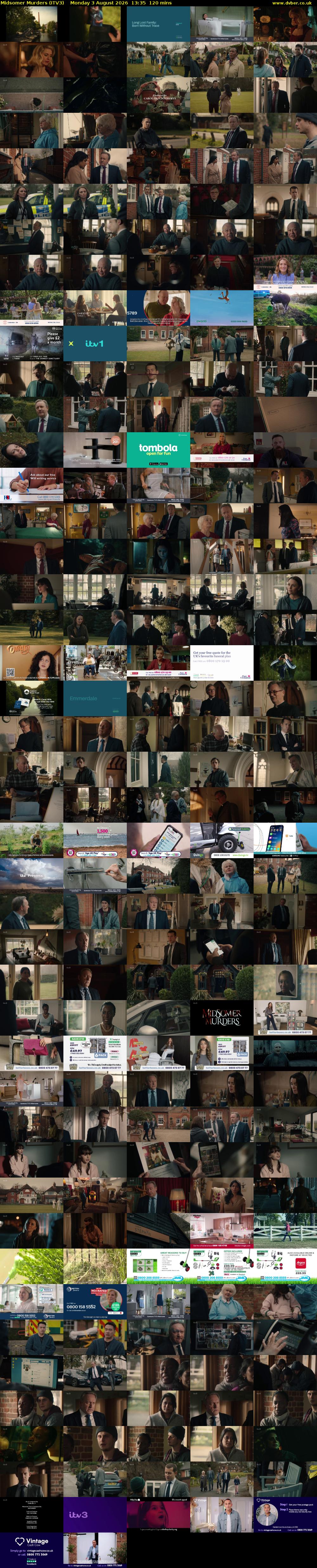Midsomer Murders (ITV3) Monday 3 August 2026 13:35 - 15:35