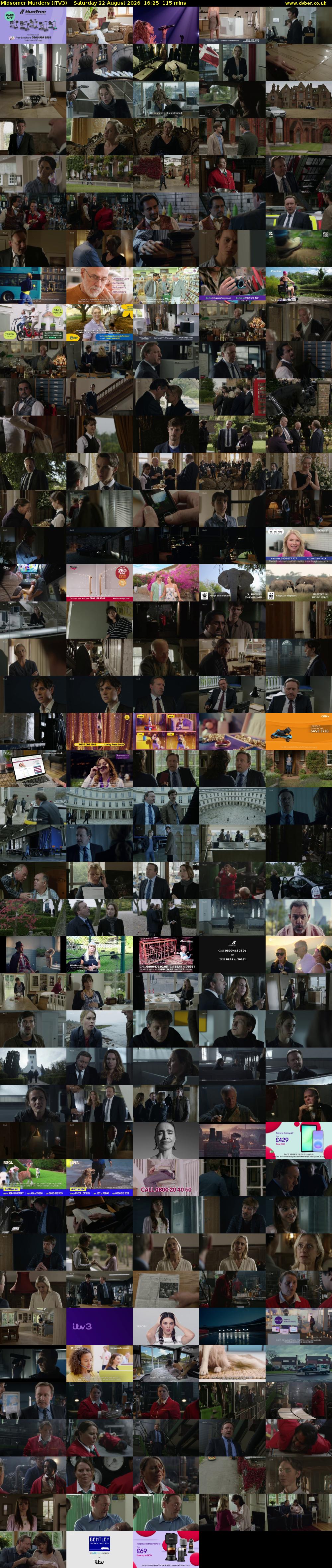 Midsomer Murders (ITV3) Saturday 22 August 2026 16:25 - 18:20
