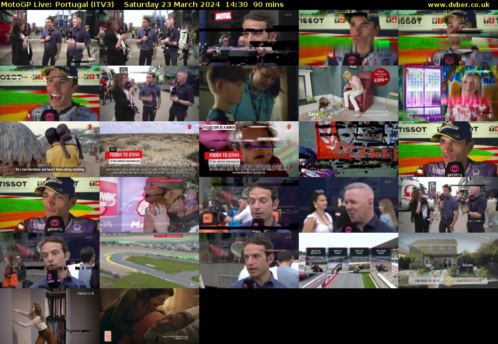 MotoGP Live: Portugal (ITV3) Saturday 23 March 2024 14:30 - 16:00