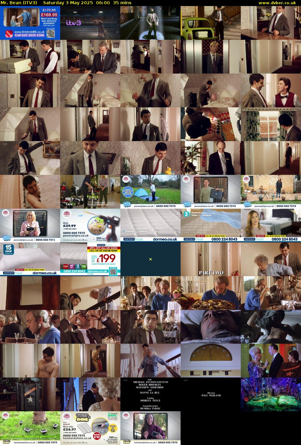 Mr. Bean (ITV3) Saturday 3 May 2025 06:00 - 06:35