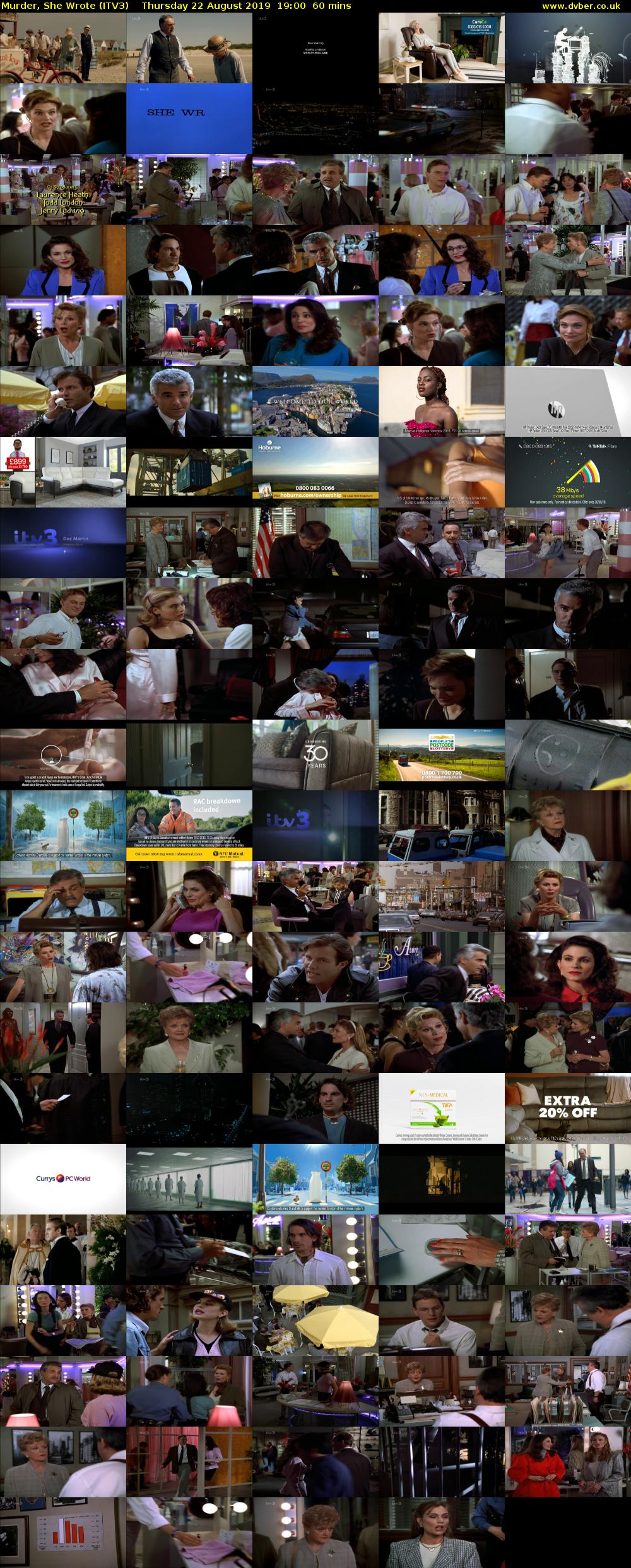 Murder, She Wrote (ITV3) Thursday 22 August 2019 19:00 - 20:00