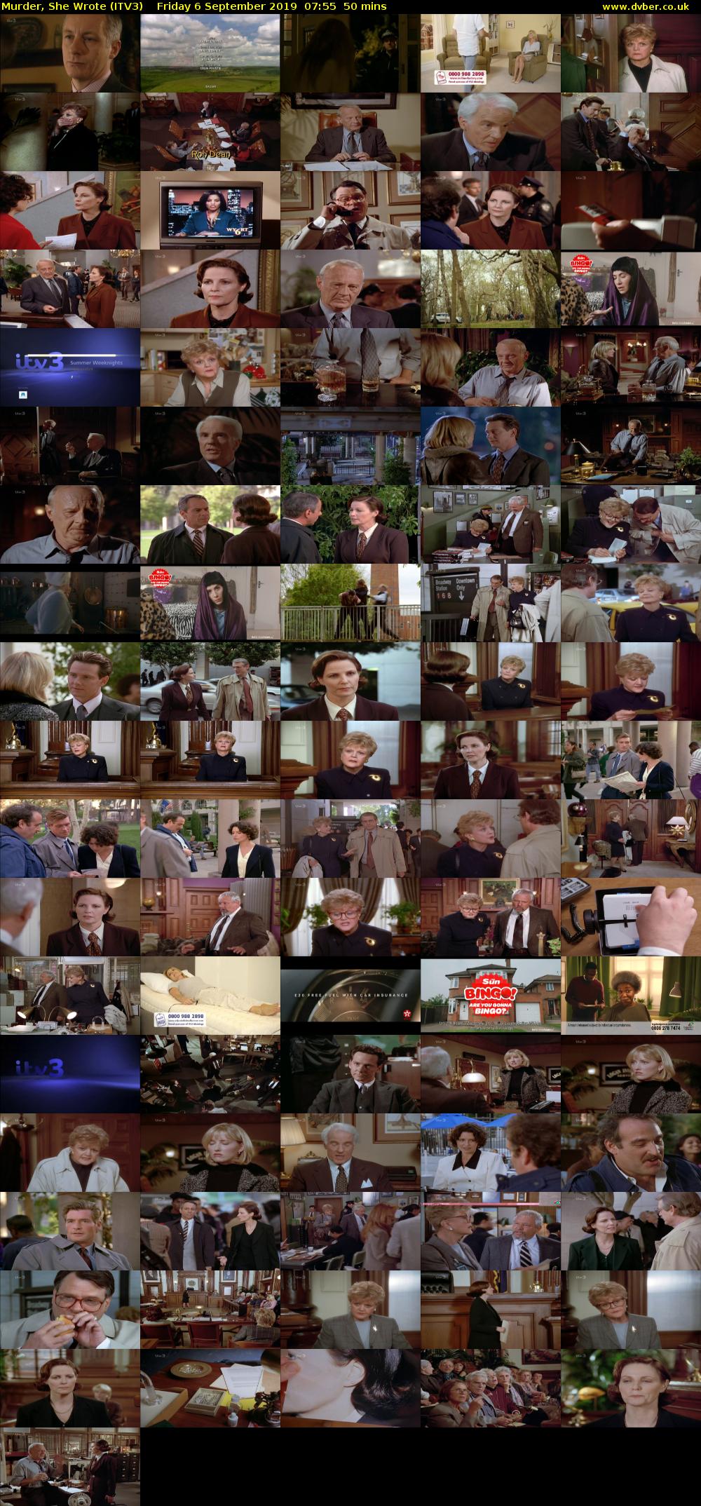 Murder, She Wrote (ITV3) Friday 6 September 2019 07:55 - 08:45