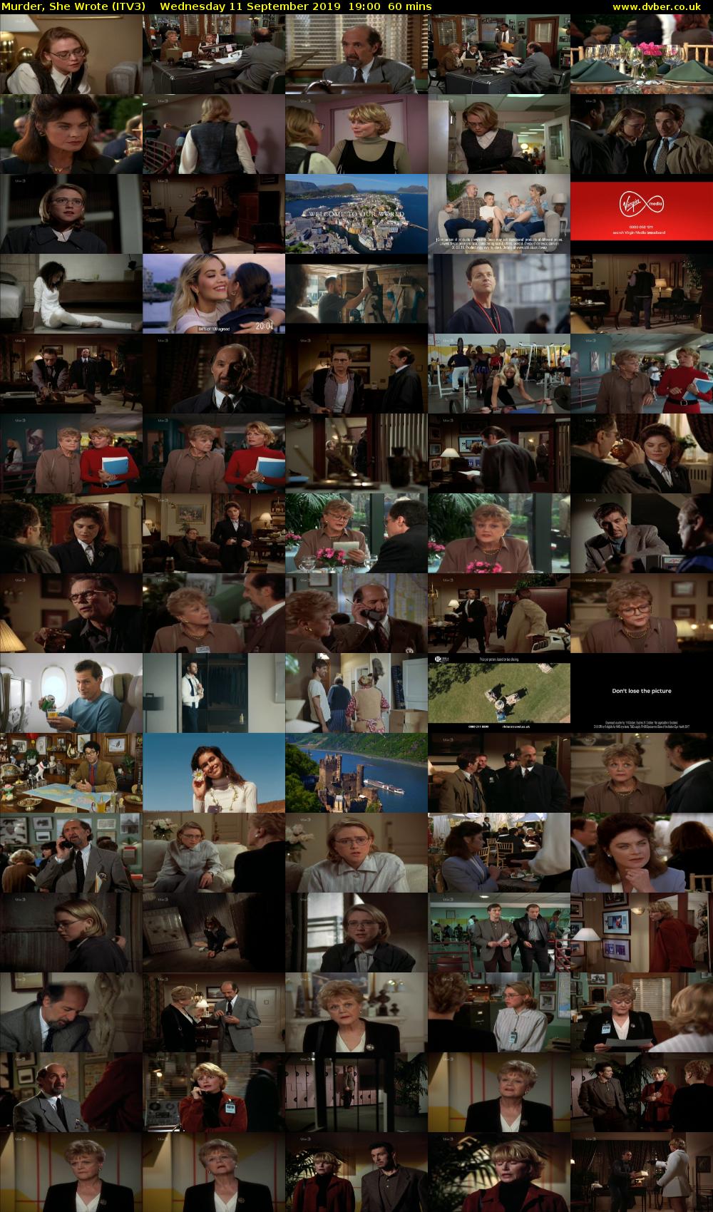 Murder, She Wrote (ITV3) Wednesday 11 September 2019 19:00 - 20:00