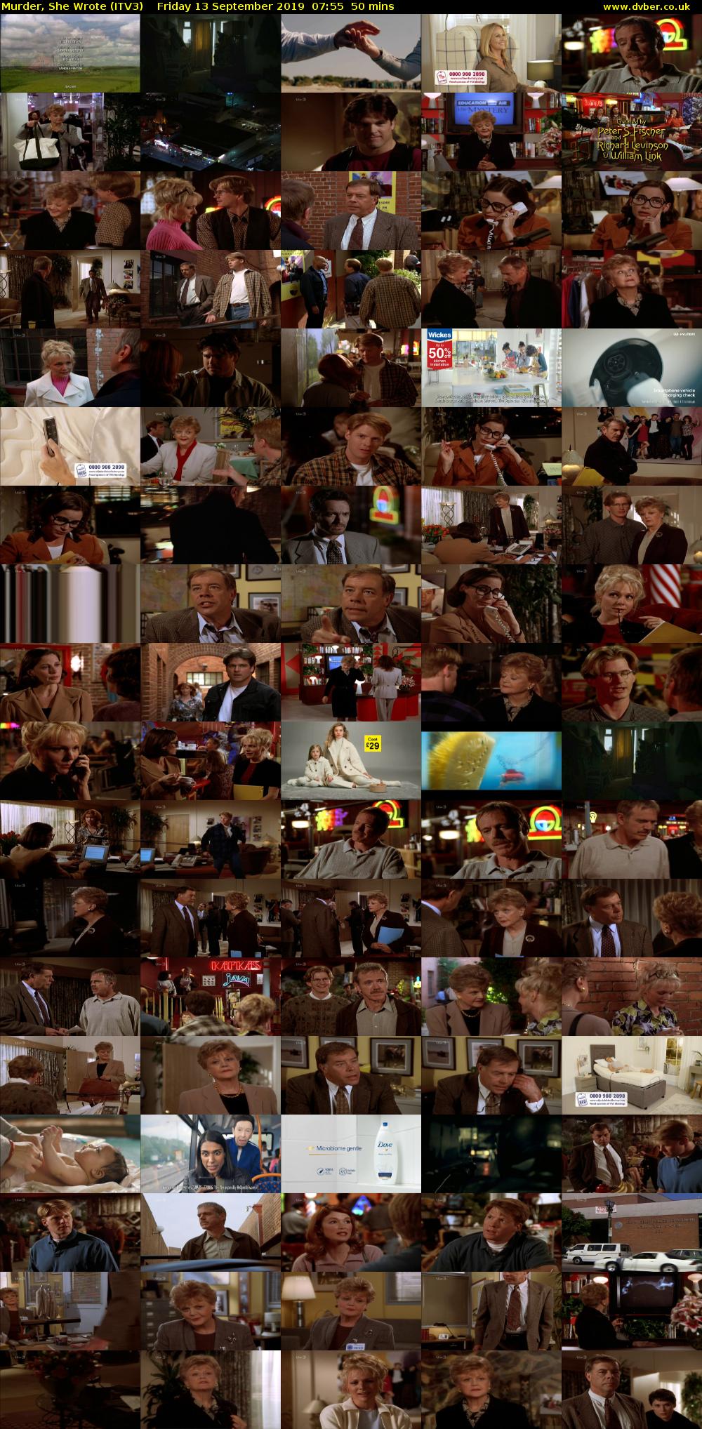 Murder, She Wrote (ITV3) Friday 13 September 2019 07:55 - 08:45