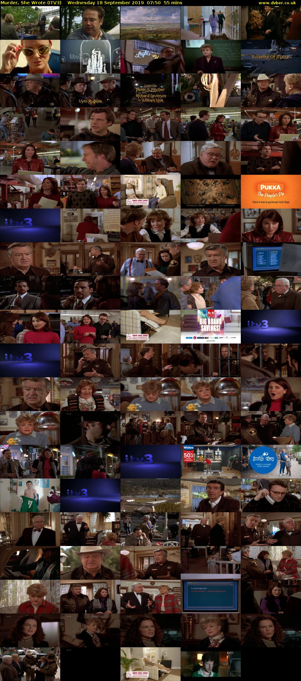 Murder, She Wrote (ITV3) Wednesday 18 September 2019 07:50 - 08:45