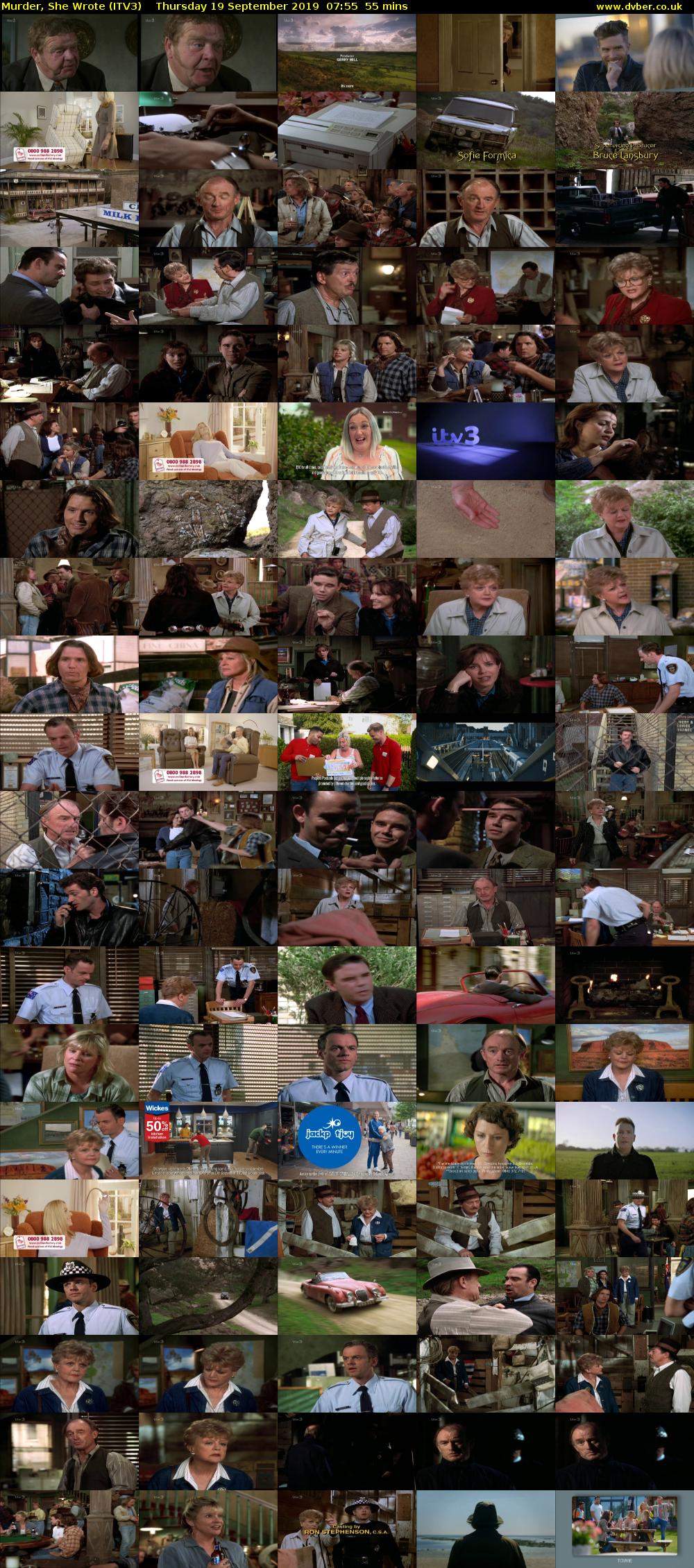 Murder, She Wrote (ITV3) Thursday 19 September 2019 07:55 - 08:50