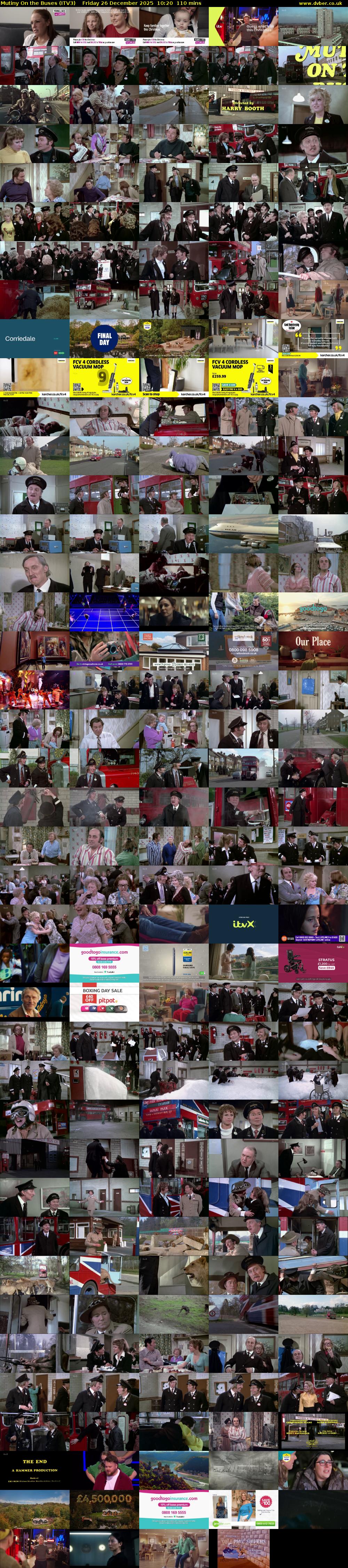 Mutiny On The Buses (ITV3) Friday 26 December 2025 10:20 - 12:10