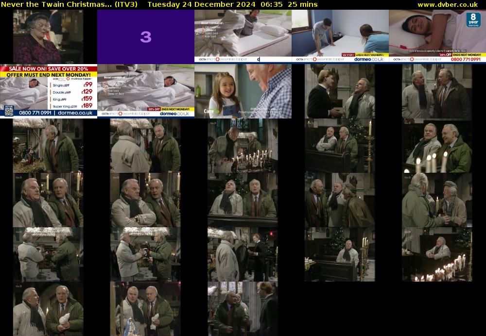 Never the Twain Christmas... (ITV3) Tuesday 24 December 2024 06:35 - 07:00