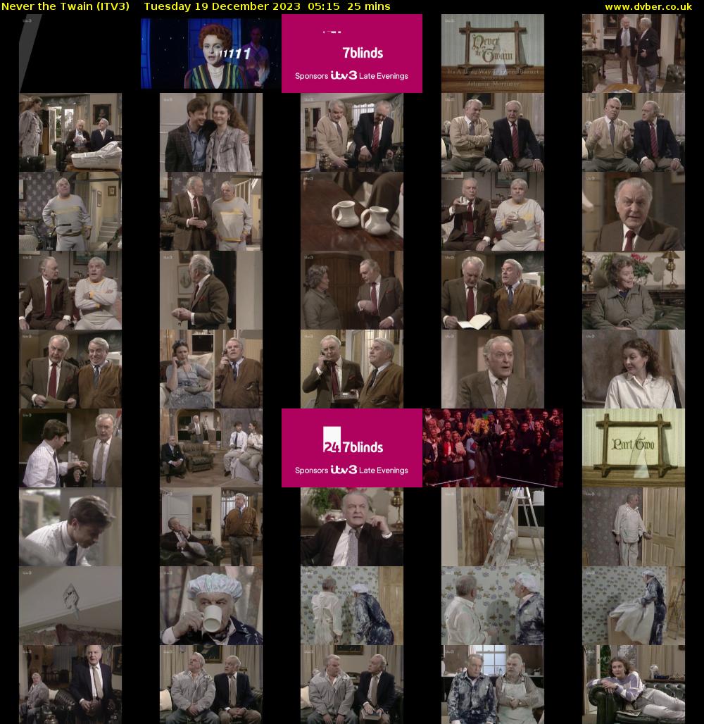 Never the Twain (ITV3) Tuesday 19 December 2023 05:15 - 05:40