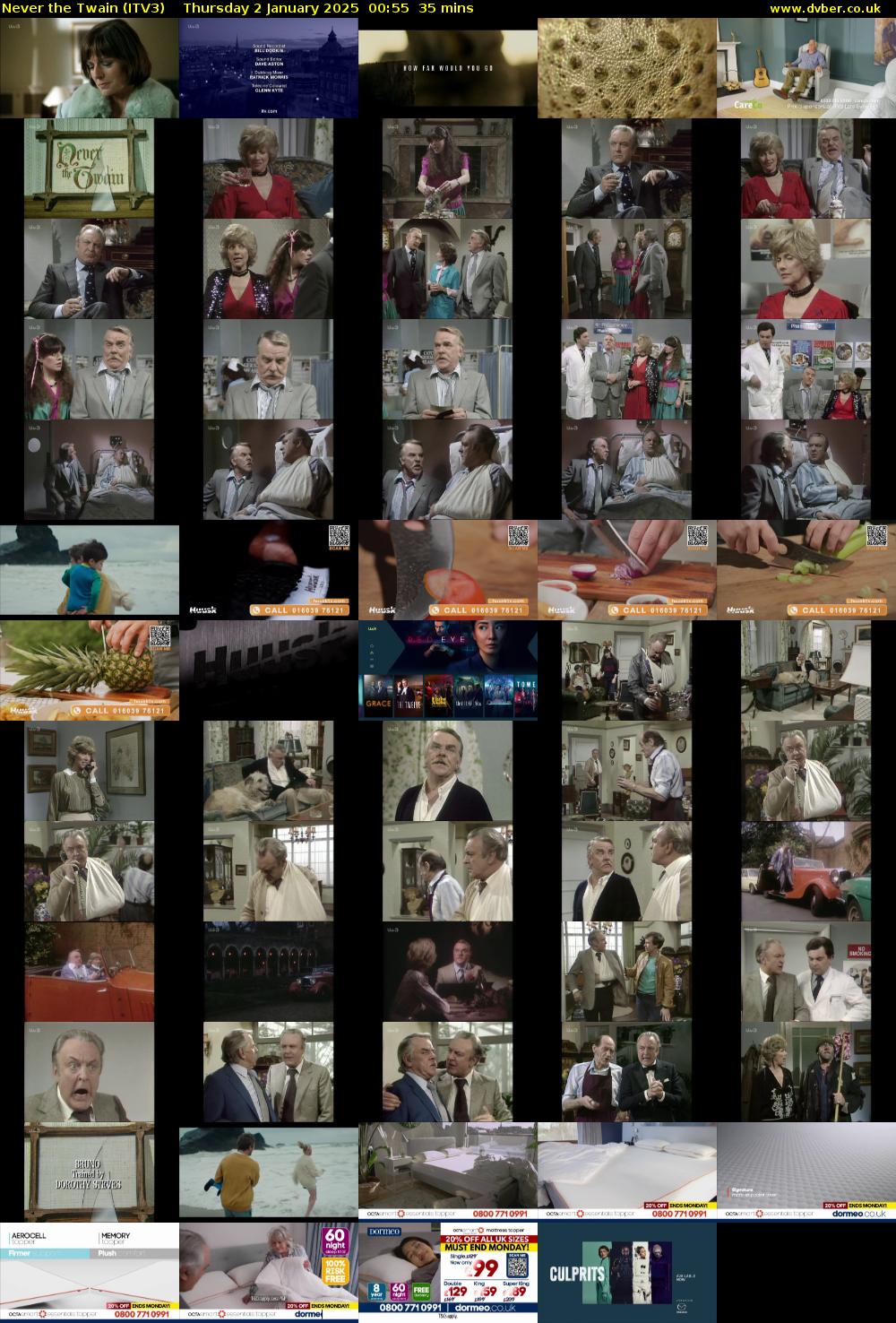 Never the Twain (ITV3) Thursday 2 January 2025 00:55 - 01:30