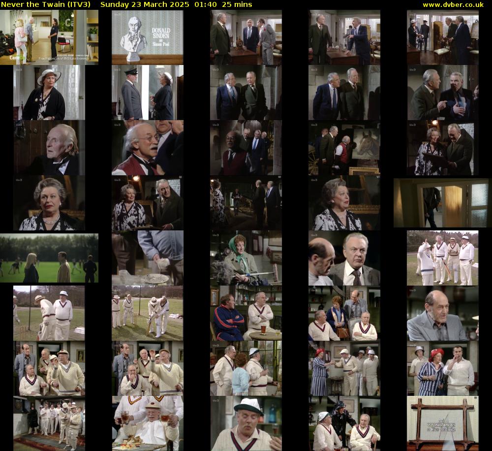 Never the Twain (ITV3) Sunday 23 March 2025 01:40 - 02:05