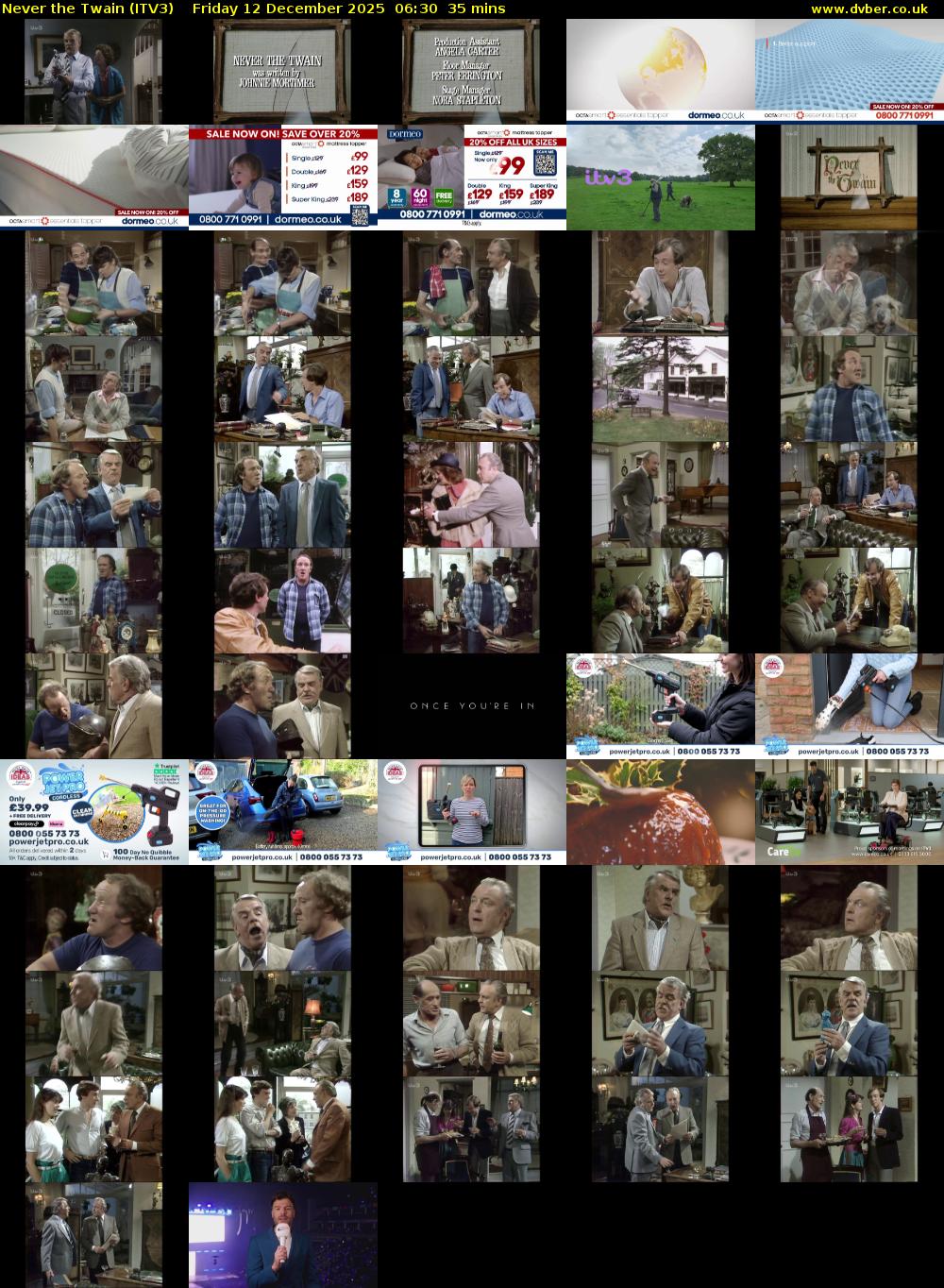 Never the Twain (ITV3) Friday 12 December 2025 06:30 - 07:05