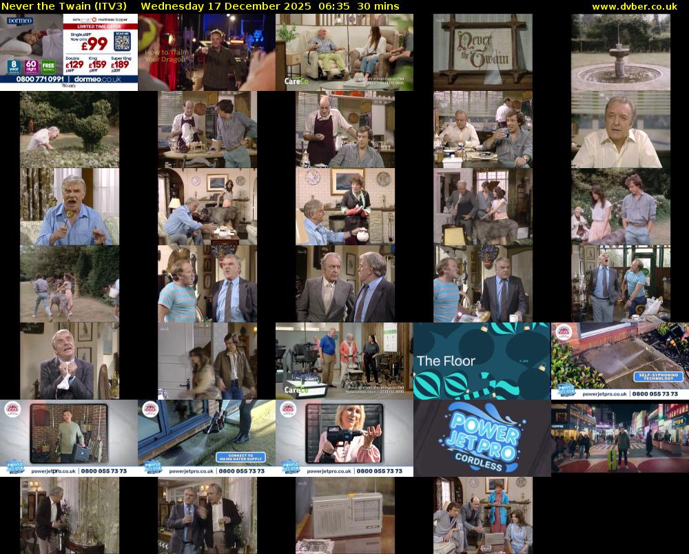 Never the Twain (ITV3) Wednesday 17 December 2025 06:35 - 07:05