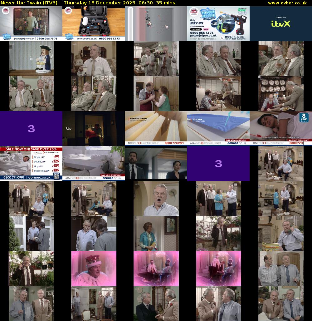 Never the Twain (ITV3) Thursday 18 December 2025 06:30 - 07:05