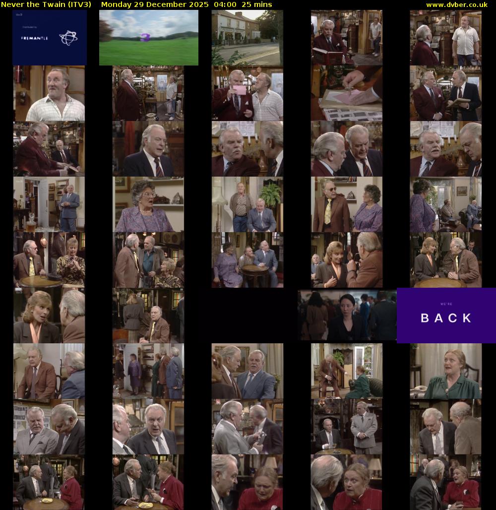 Never the Twain (ITV3) Monday 29 December 2025 04:00 - 04:25