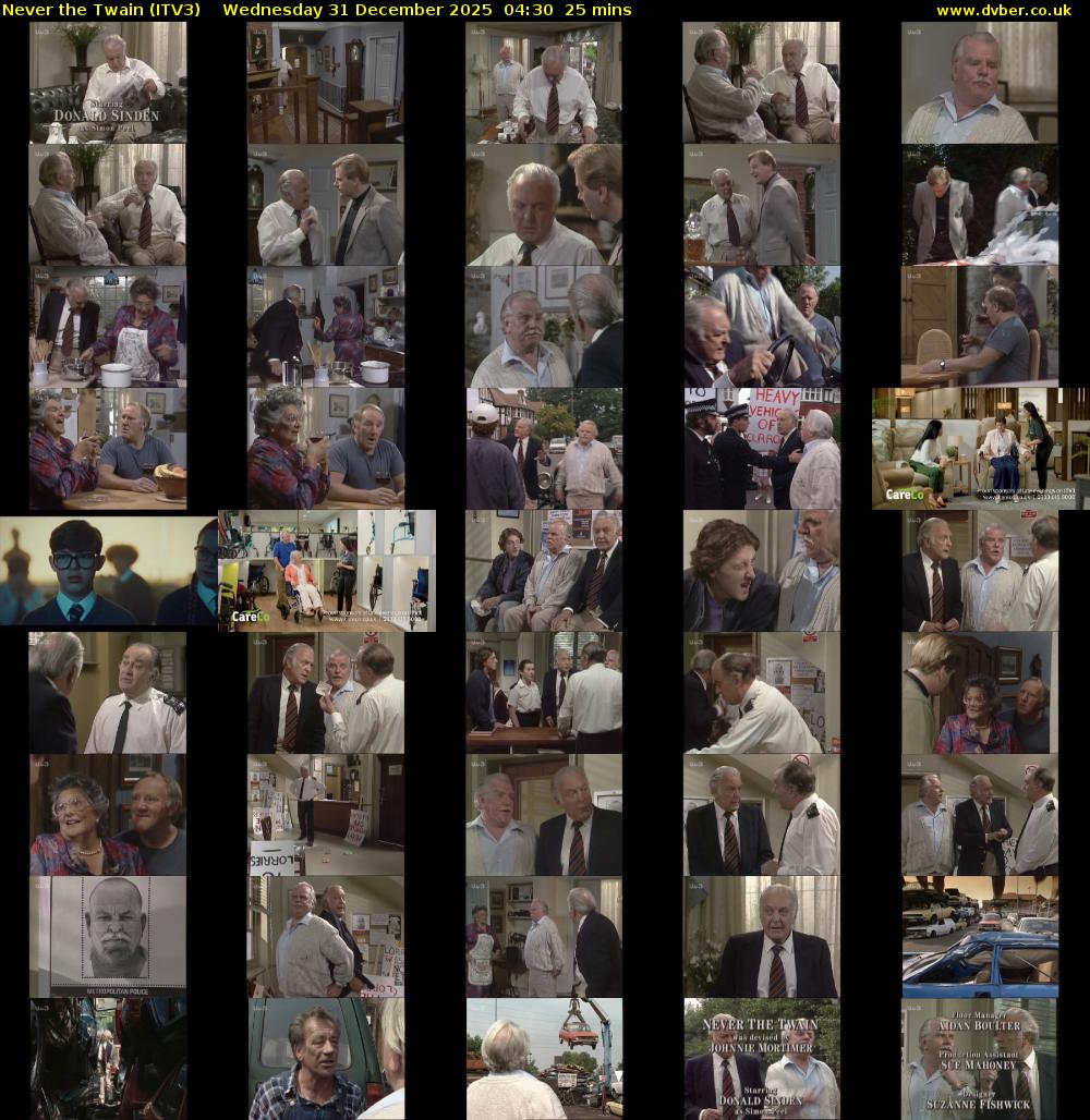 Never the Twain (ITV3) Wednesday 31 December 2025 04:30 - 04:55