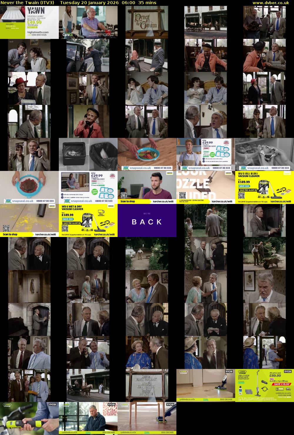 Never the Twain (ITV3) Tuesday 20 January 2026 06:00 - 06:35