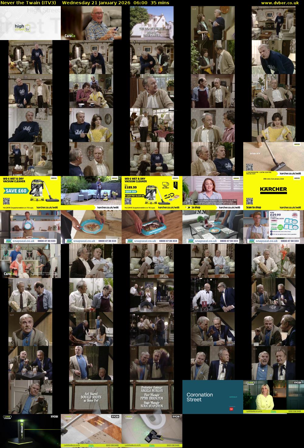 Never the Twain (ITV3) Wednesday 21 January 2026 06:00 - 06:35