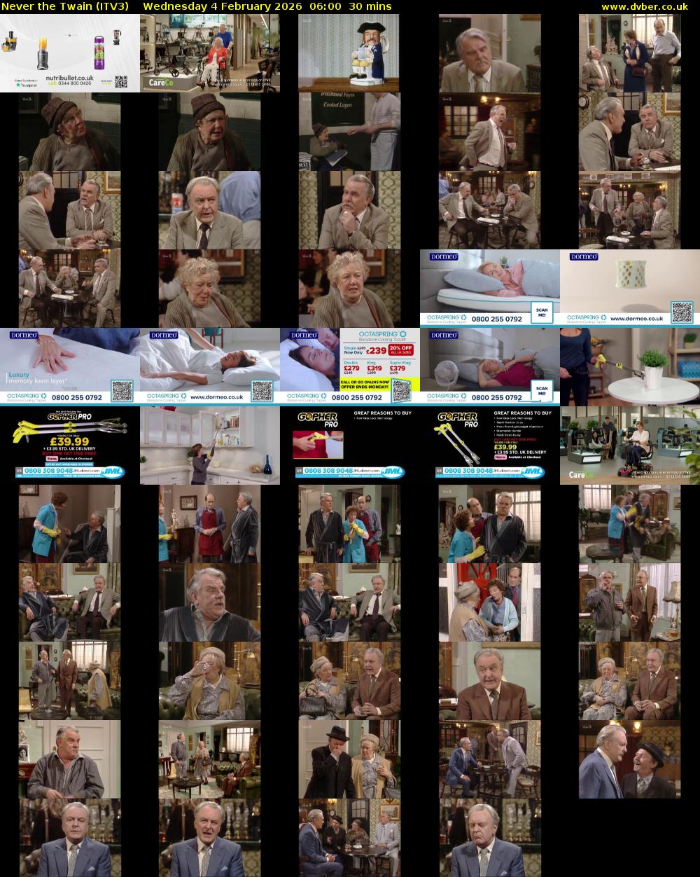 Never the Twain (ITV3) Wednesday 4 February 2026 06:00 - 06:30