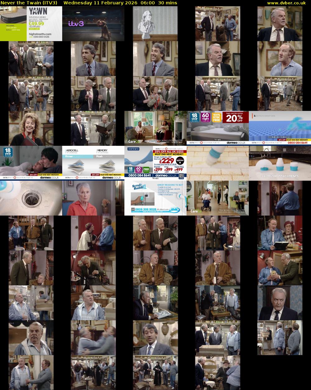 Never the Twain (ITV3) Wednesday 11 February 2026 06:00 - 06:30