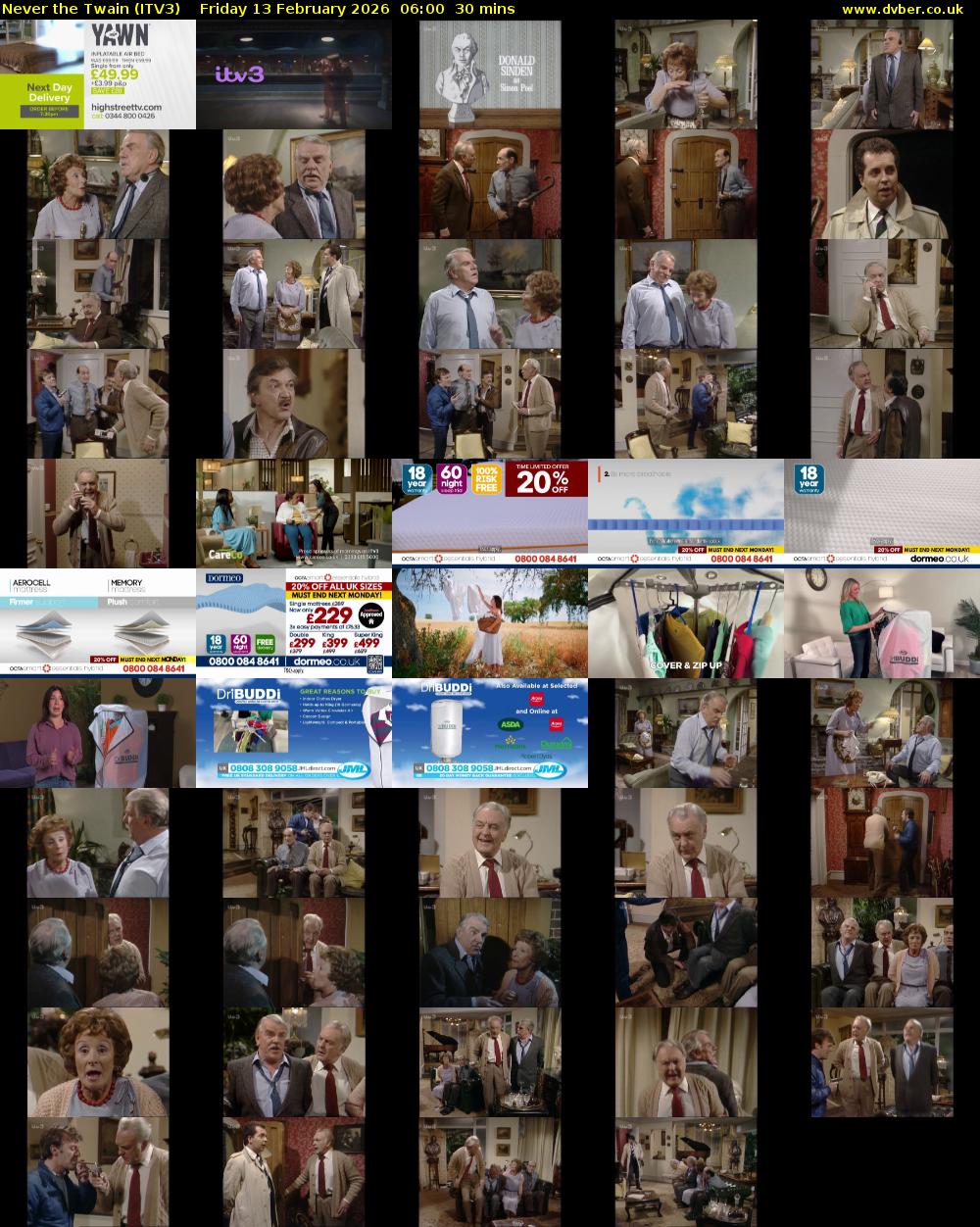 Never the Twain (ITV3) Friday 13 February 2026 06:00 - 06:30