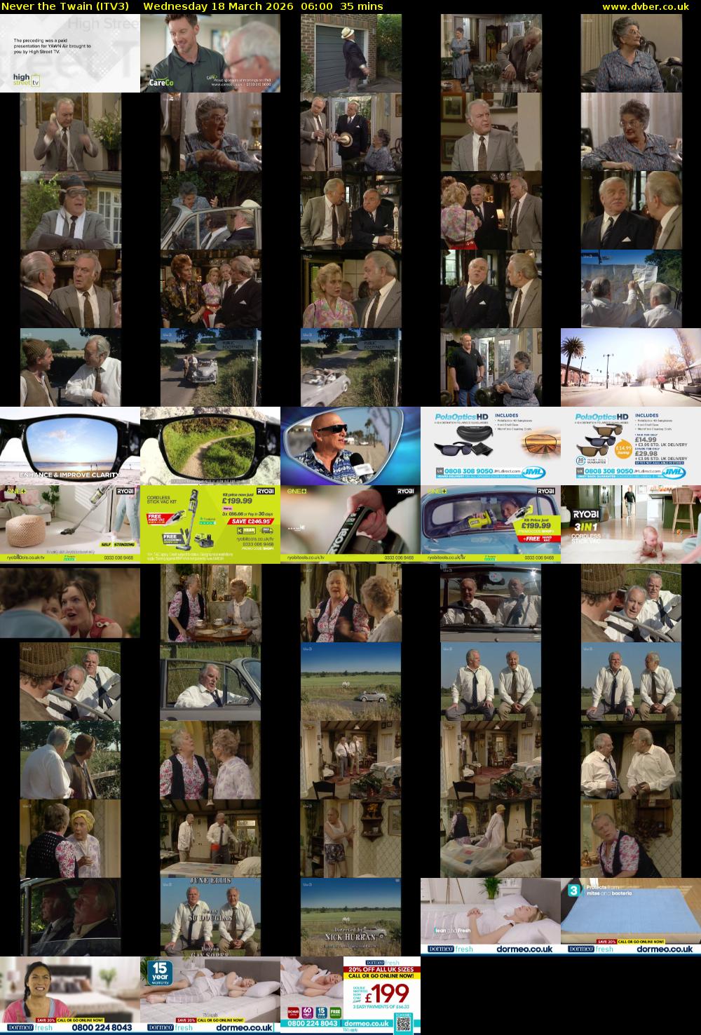 Never the Twain (ITV3) Wednesday 18 March 2026 06:00 - 06:35