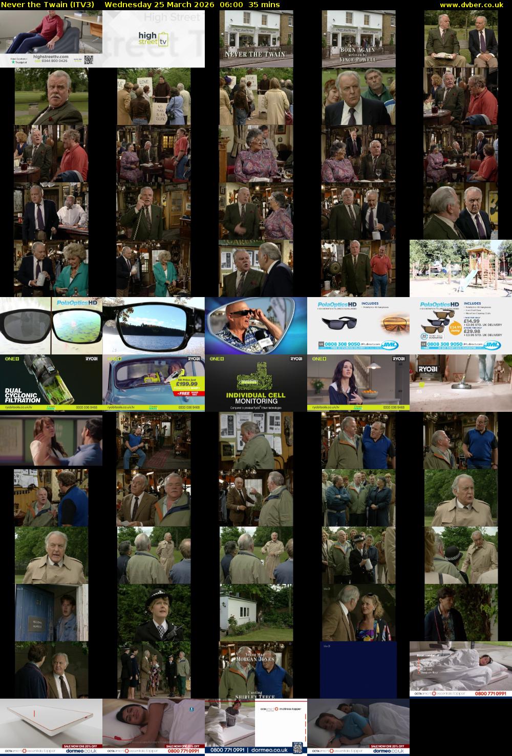 Never the Twain (ITV3) Wednesday 25 March 2026 06:00 - 06:35