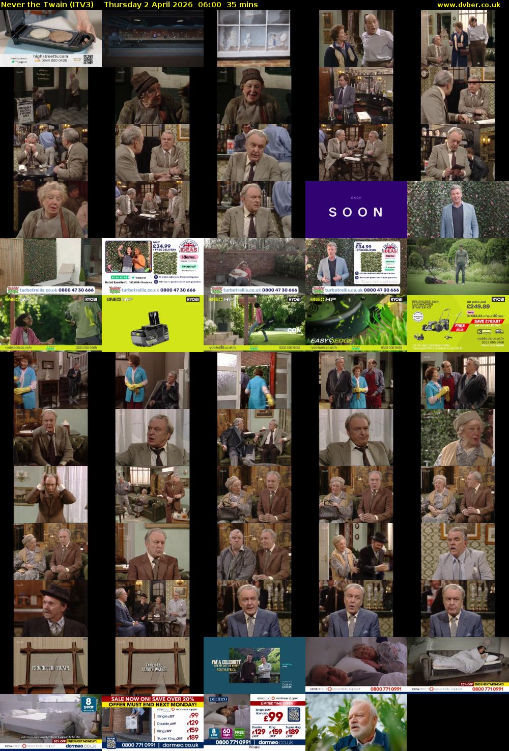 Never the Twain (ITV3) Thursday 2 April 2026 06:00 - 06:35
