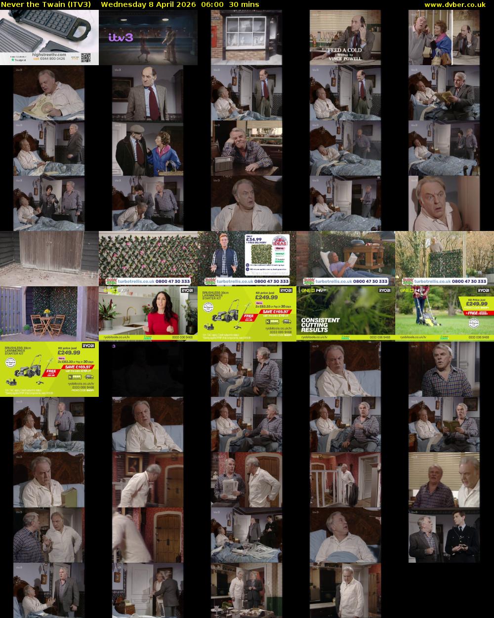 Never the Twain (ITV3) Wednesday 8 April 2026 06:00 - 06:30