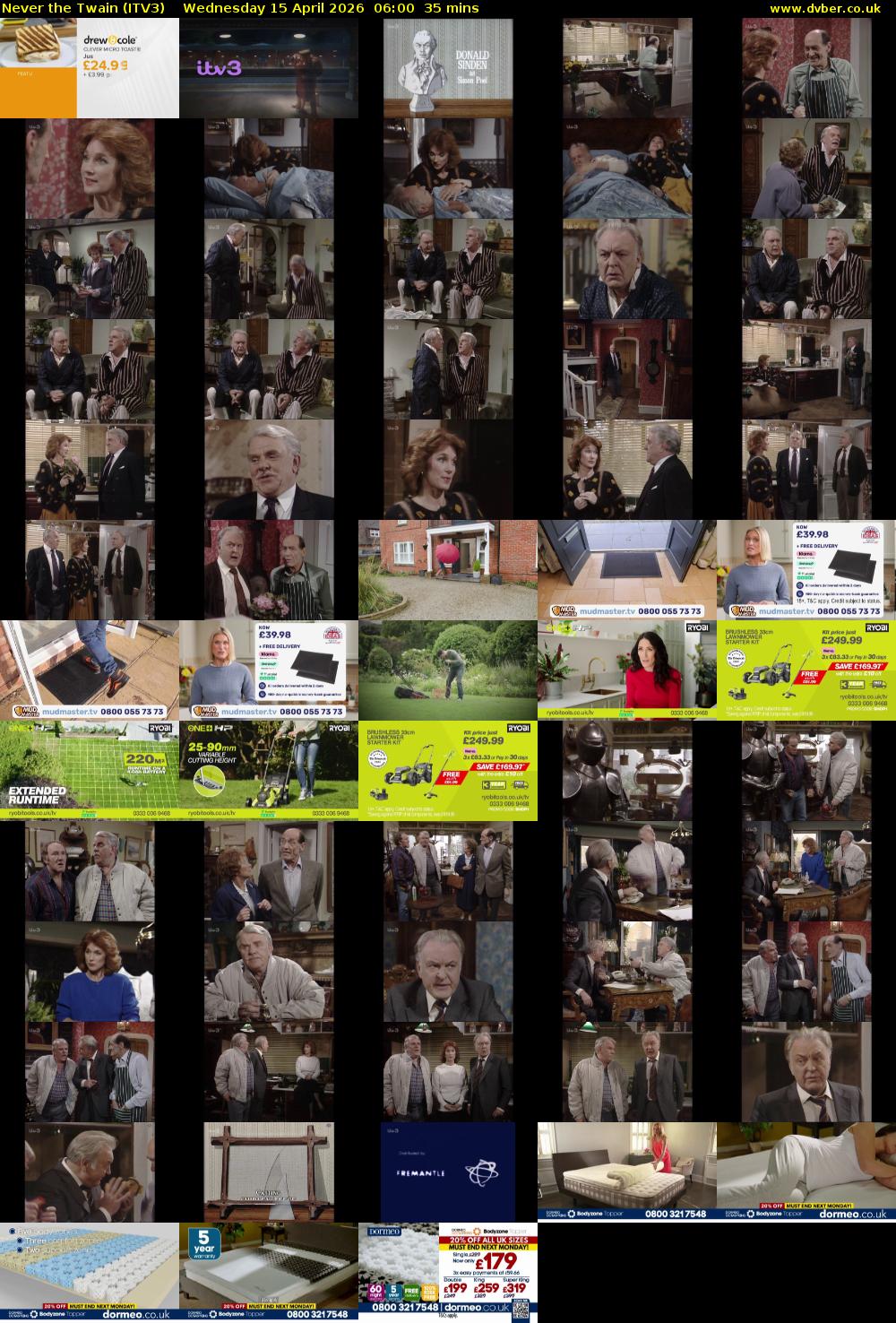 Never the Twain (ITV3) Wednesday 15 April 2026 06:00 - 06:35