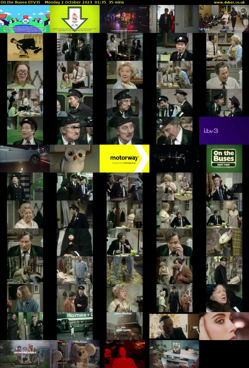 On the Buses (ITV3) Monday 2 October 2023 01:35 - 02:10
