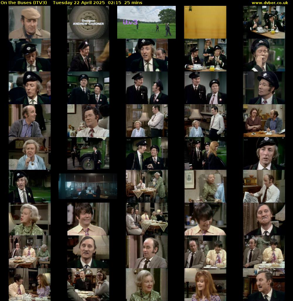 On the Buses (ITV3) Tuesday 22 April 2025 02:15 - 02:40