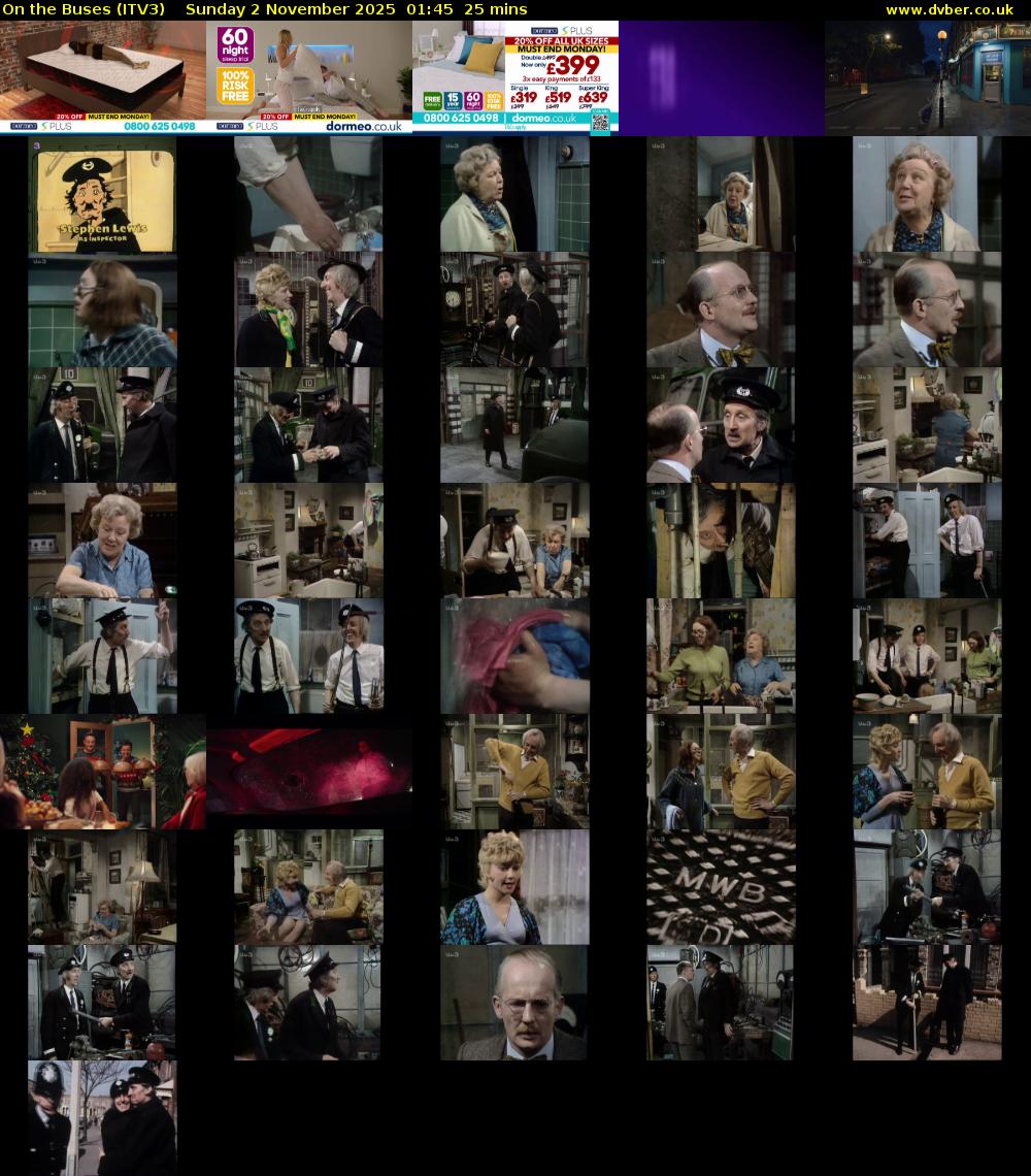 On the Buses (ITV3) Sunday 2 November 2025 01:45 - 02:10