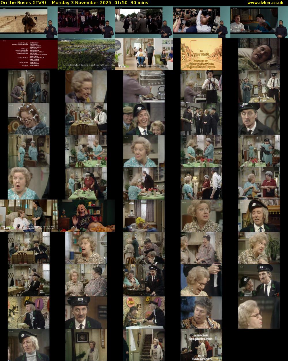 On the Buses (ITV3) Monday 3 November 2025 01:50 - 02:20