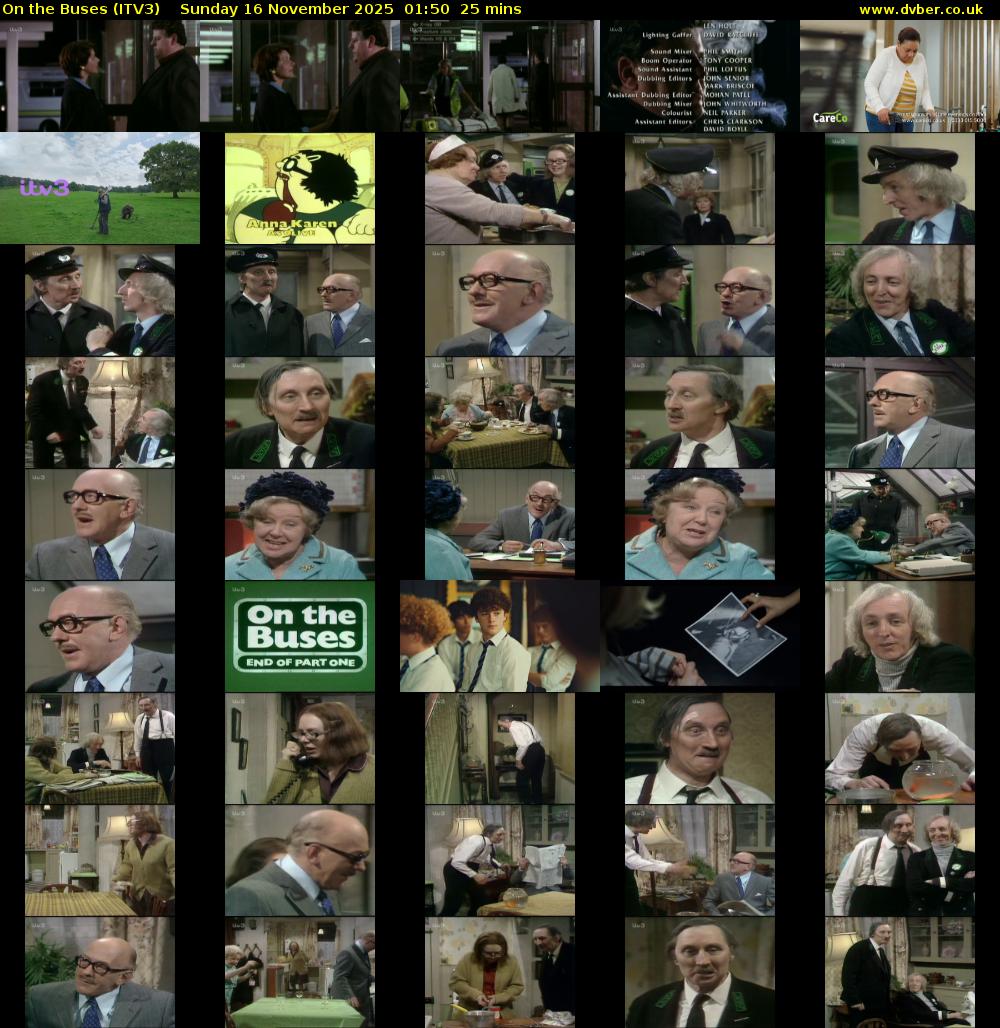 On the Buses (ITV3) Sunday 16 November 2025 01:50 - 02:15