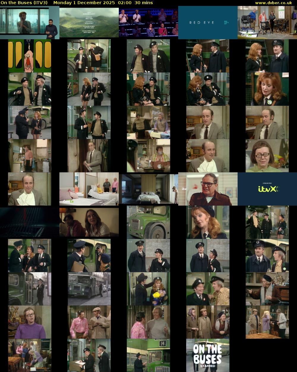 On the Buses (ITV3) Monday 1 December 2025 02:00 - 02:30