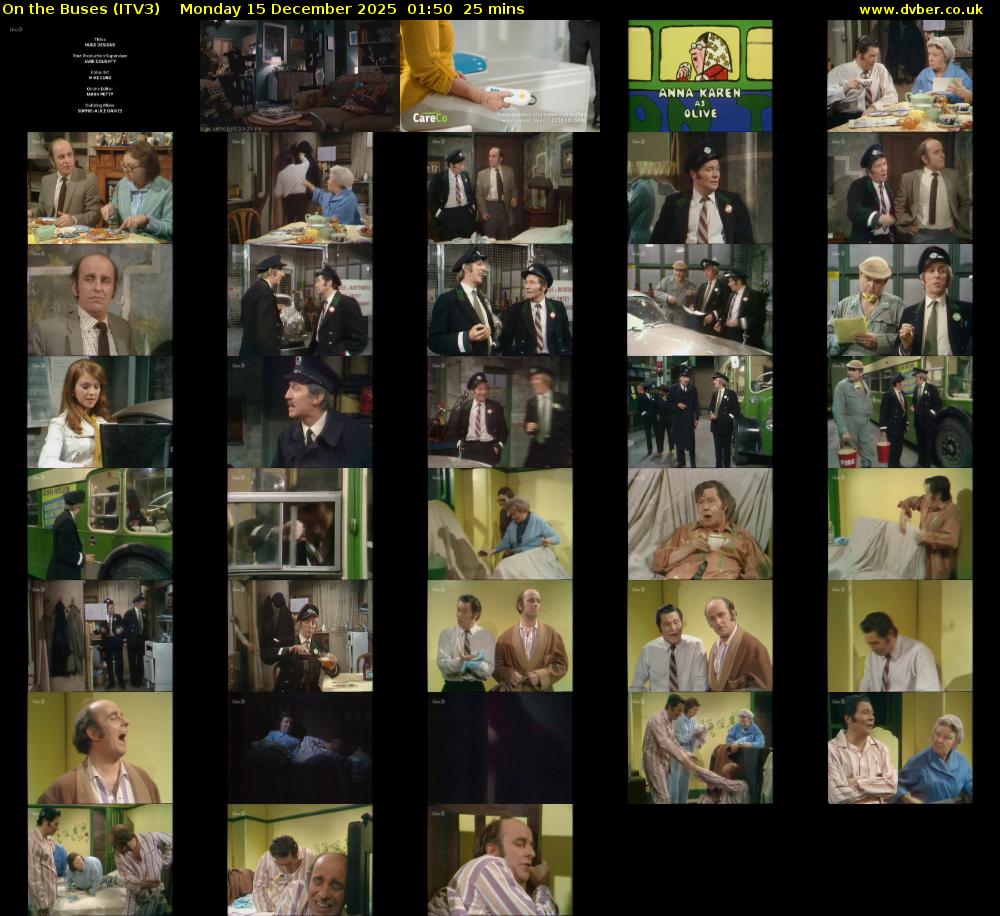 On the Buses (ITV3) Monday 15 December 2025 01:50 - 02:15