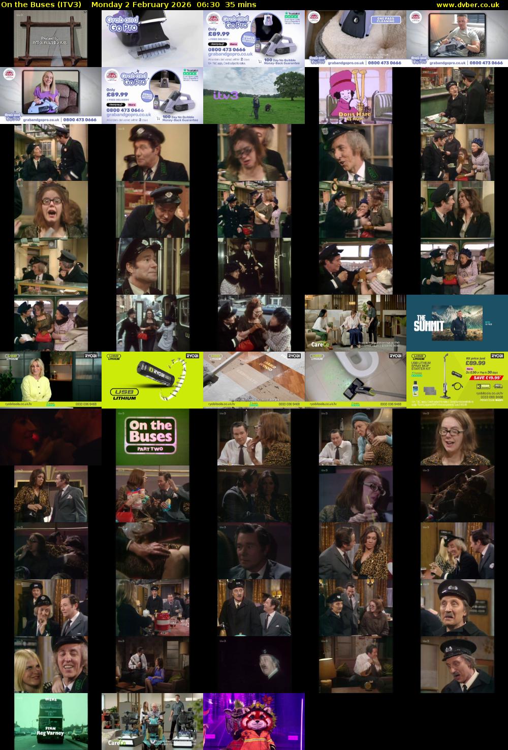 On the Buses (ITV3) Monday 2 February 2026 06:30 - 07:05