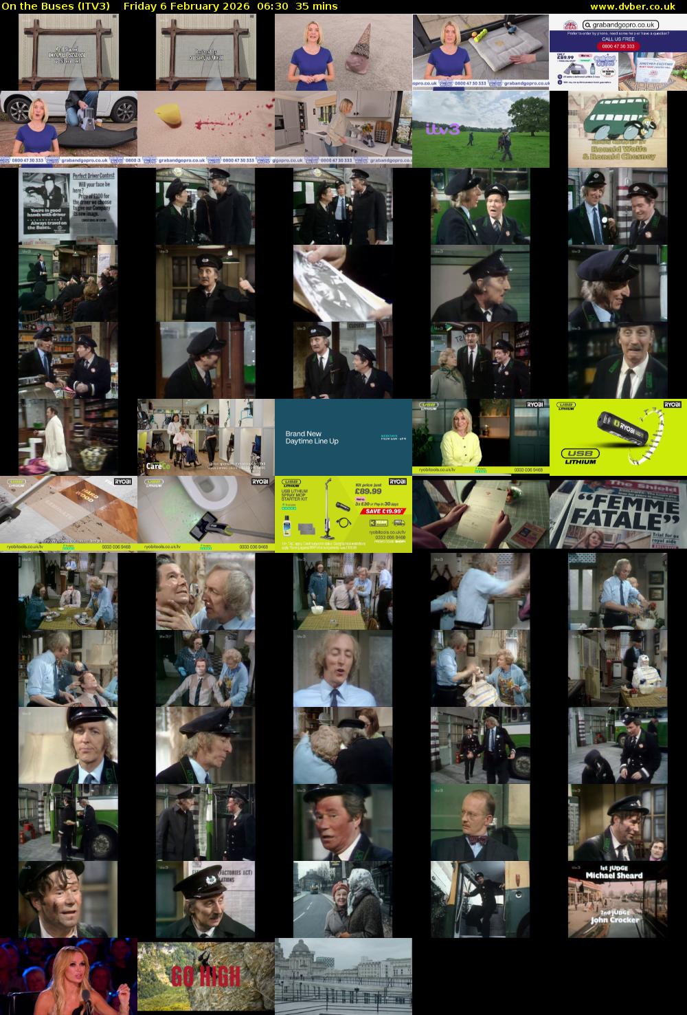 On the Buses (ITV3) Friday 6 February 2026 06:30 - 07:05