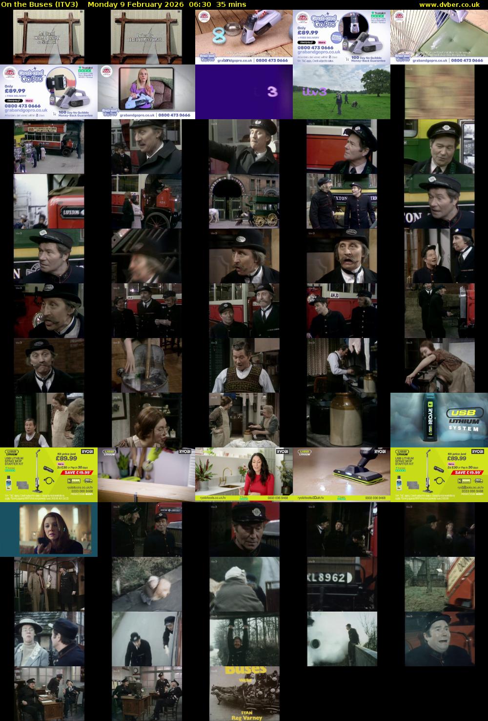 On the Buses (ITV3) Monday 9 February 2026 06:30 - 07:05