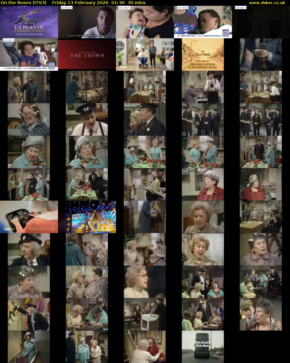 On the Buses (ITV3) Friday 13 February 2026 01:30 - 02:00