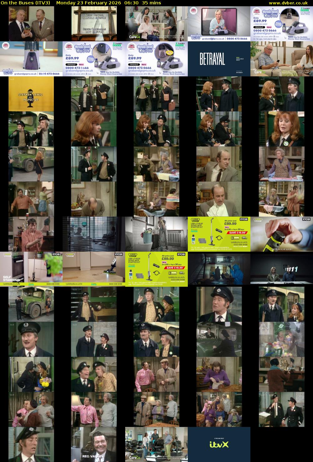 On the Buses (ITV3) Monday 23 February 2026 06:30 - 07:05