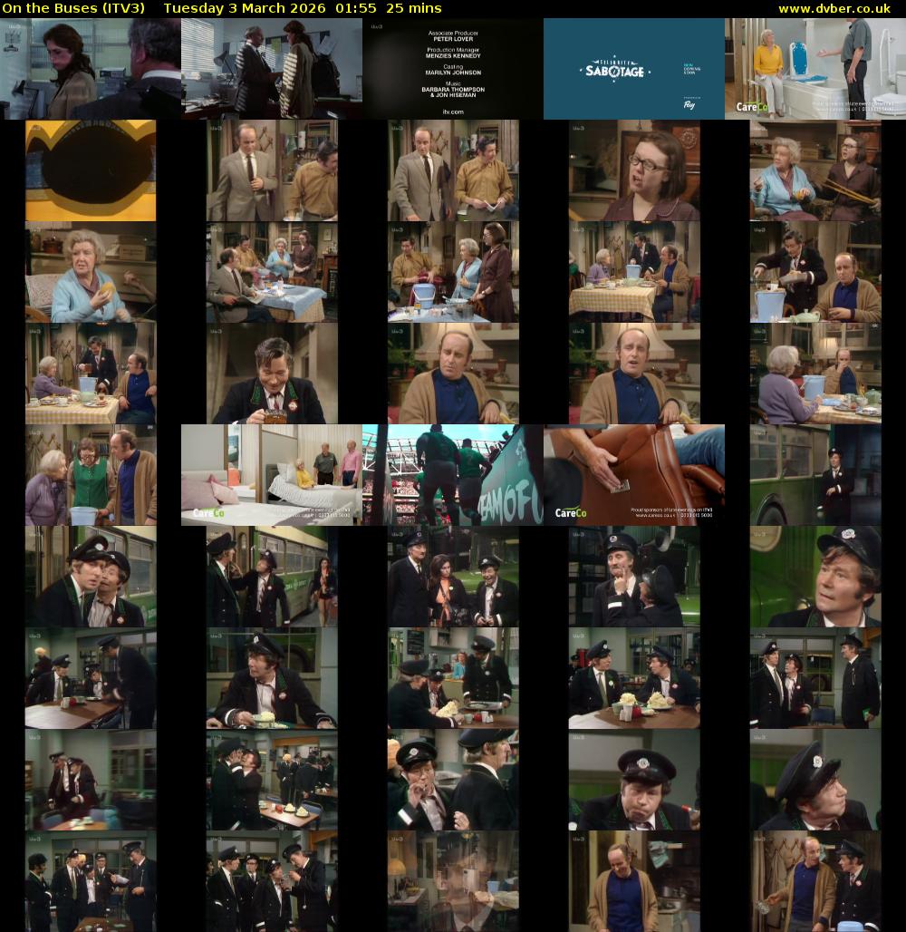 On the Buses (ITV3) Tuesday 3 March 2026 01:55 - 02:20