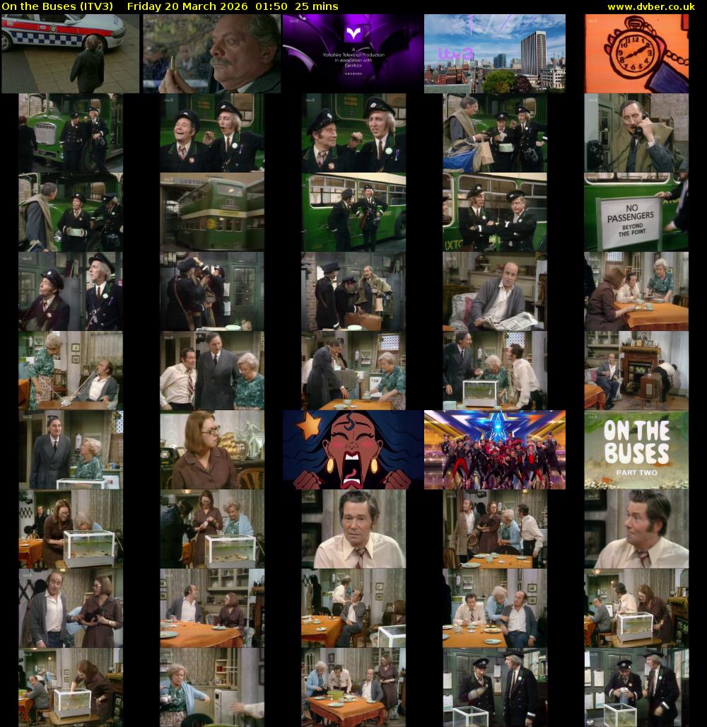 On the Buses (ITV3) Friday 20 March 2026 01:50 - 02:15