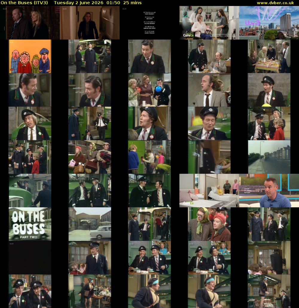 On the Buses (ITV3) Tuesday 2 June 2026 01:50 - 02:15