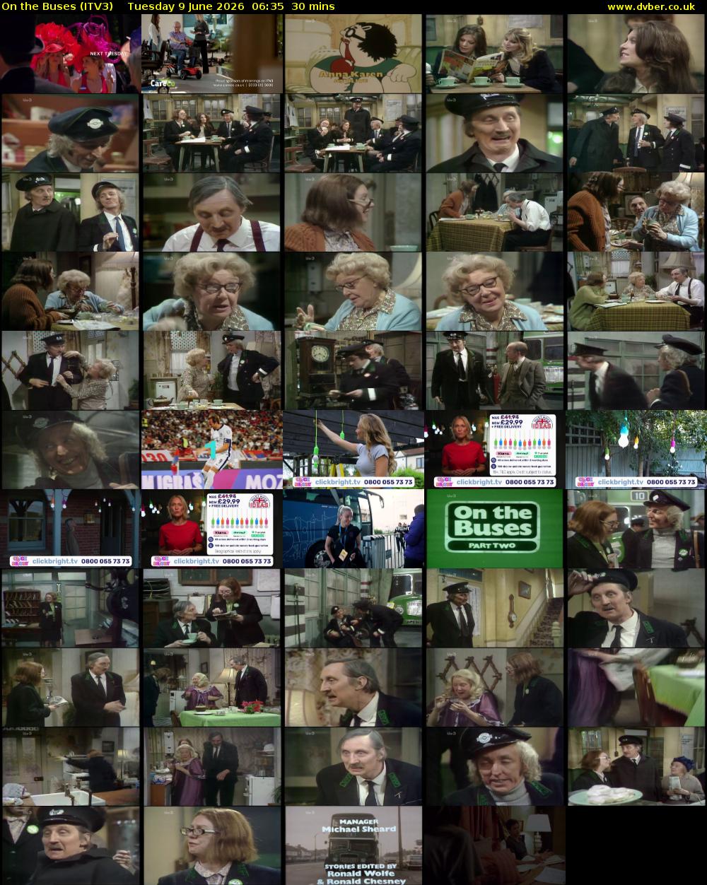 On the Buses (ITV3) Tuesday 9 June 2026 06:35 - 07:05