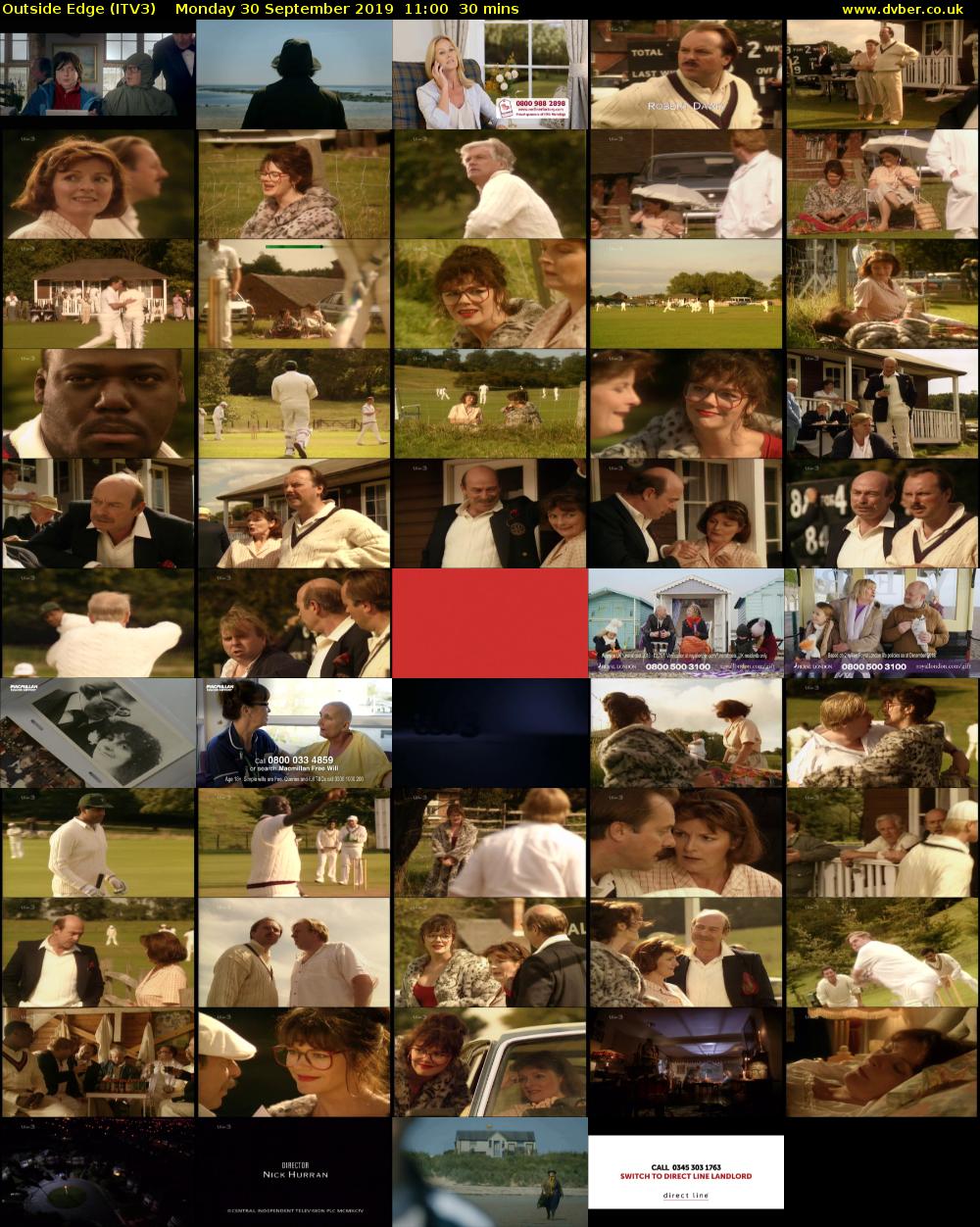 Outside Edge (ITV3) Monday 30 September 2019 11:00 - 11:30