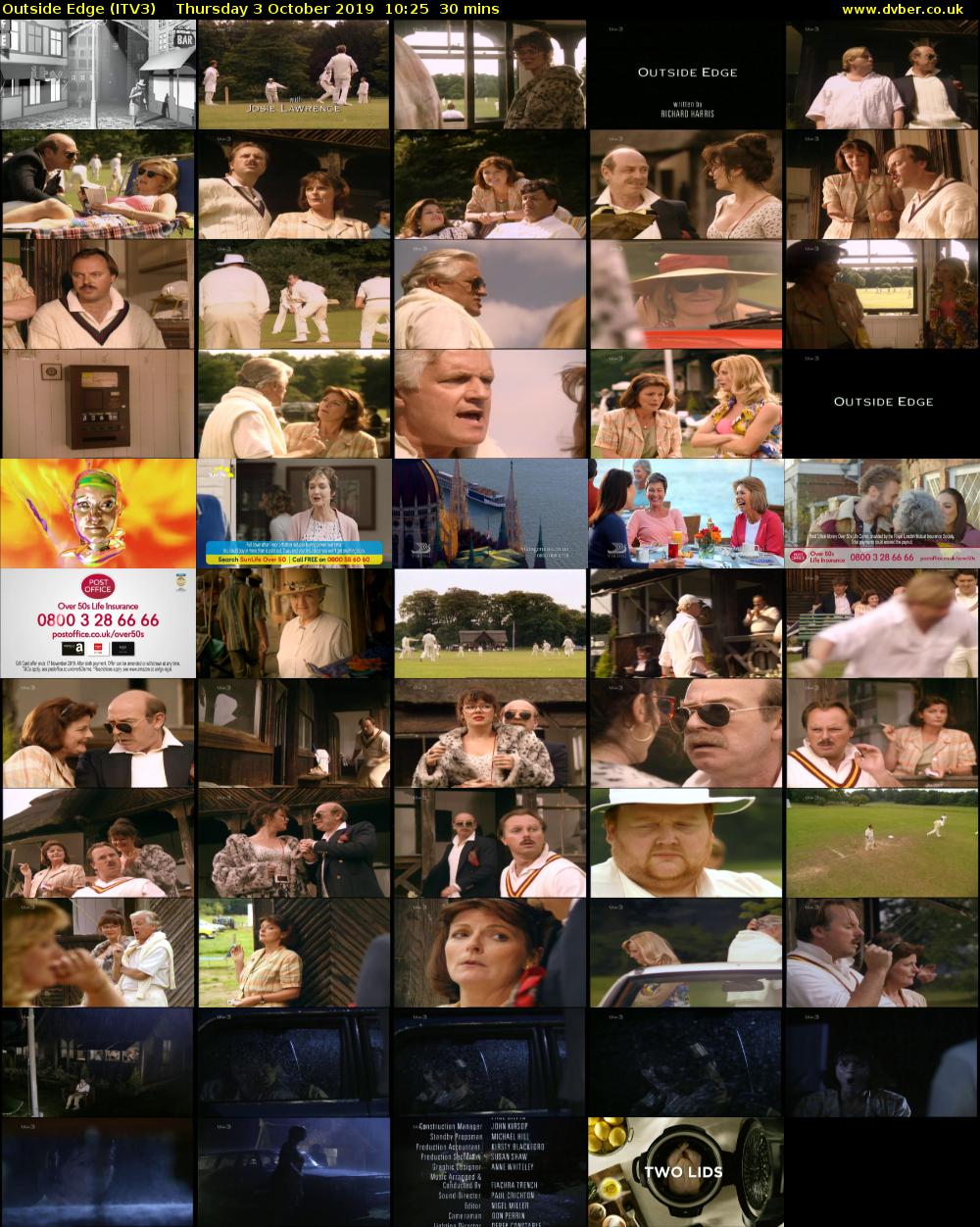Outside Edge (ITV3) Thursday 3 October 2019 10:25 - 10:55