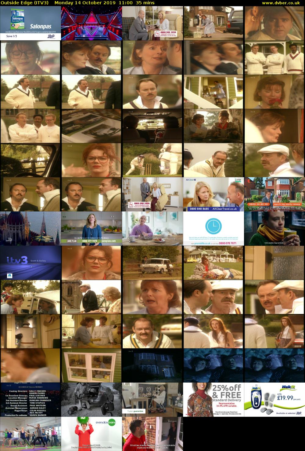 Outside Edge (ITV3) Monday 14 October 2019 11:00 - 11:35